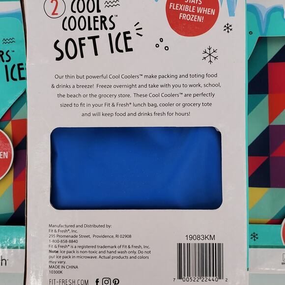 Fit & Fresh Soft Flexible Ice Packs New Lot of 3 Packs of 2 - Picture 2 of 4